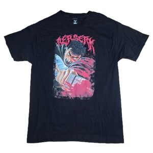 Berserk GUTS Graphic Black T-shirt Anime Tee Men's Size Medium Japan Manga EUC